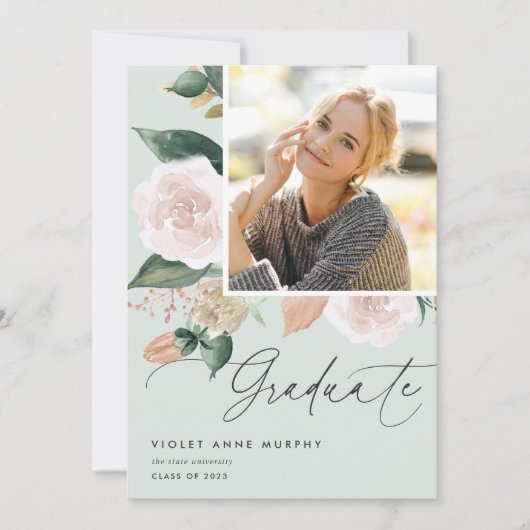 Boho Blooms | Foto-Afstuderen Aankondiging (Voorkant)