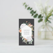 Boho Blooms Geometrische Waterverf Floral Visitekaartje (Staand voorkant)