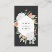 Boho Blooms Geometrische Waterverf Floral Visitekaartje (Voorkant)
