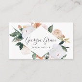 Boho Blooms Geometrische Waterverf Floral Visitekaartje (Voorkant)