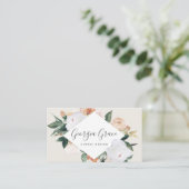 Boho Blooms Geometrische Waterverf Floral Visitekaartje (Staand voorkant)