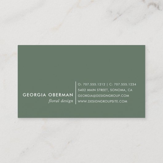 Boho Blooms Geometrische Waterverf Floral Visitekaartje (Achterkant)