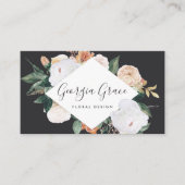 Boho Blooms Geometrische Waterverf Floral Visitekaartje (Voorkant)