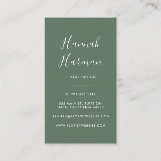 Boho Blooms Geometrische Waterverf Floral Visitekaartje (Achterkant)