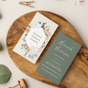 Boho Blooms Geometrische Waterverf Floral Visitekaartje