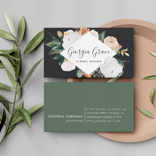 Boho Blooms Geometrische Waterverf Floral Visitekaartje