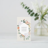 Boho Blooms Geometrische Waterverf Floral Visitekaartje (Staand voorkant)