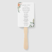 Boho Blooms Huidig Bloem Bruiloftsprogramma Handwaaier (Achterkant)