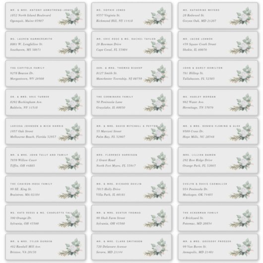 Boho Blooms | Individuele gastAdresetiketten Sticker (Voorkant)