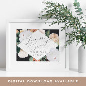 Boho Blooms Love is Sweet Weddenschap Bar Sign Poster