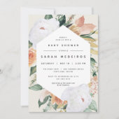 Boho Blooms | Modern Floral Baby shower Kaart (Voorkant)
