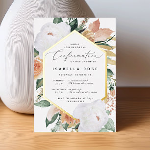 Boho Blooms Modern Floral Bevestiging Folie Uitnodiging