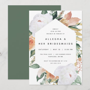 Boho Blooms   Modern Floral Bridesmaids Brunch Kaart