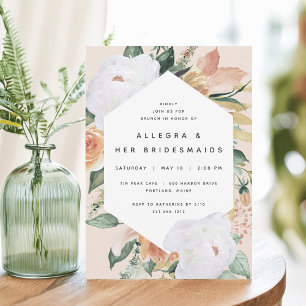 Boho Blooms   Modern Floral Bridesmaids Brunch Kaart