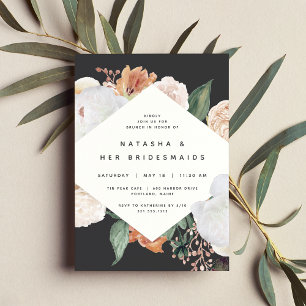 Boho Blooms   Modern Floral Bridesmaids Brunch Kaart