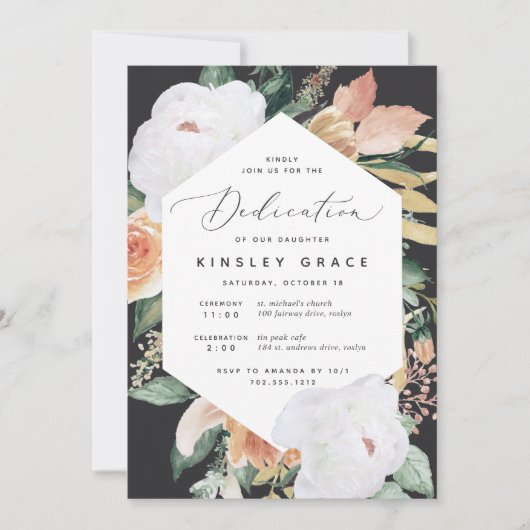 Boho Blooms | Modern Floral Dedication Kaart (Voorkant)