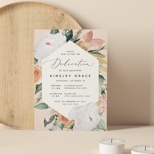 Boho Blooms | Modern Floral Dedication Kaart