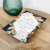 Boho Blooms Modern Floral Engagement Party Folie Uitnodiging