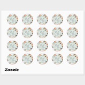 Boho Blooms Modern Floral Hartelijk dank Ronde Sticker (Vel)