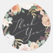 Boho Blooms Modern Floral Hartelijk dank Ronde Sticker (Voorkant)