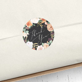 Boho Blooms Modern Floral Hartelijk dank Ronde Sticker