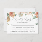 Boho Blooms Modern Floral Meal Choice RSVP Card (Voorkant)