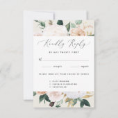 Boho Blooms Modern Floral Meal Choice RSVP Kaartje (Voorkant)