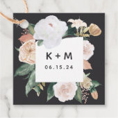 Boho Blooms Modern Floral Monogram Bedankjes Labels (Voorkant)