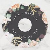 Boho Blooms | Modern Floral Personalized Wedding Wijnglaslabel (Voorkant)
