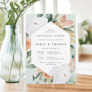 Boho Blooms   Modern Floral repetial Dinner Kaart
