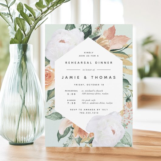 Boho Blooms | Modern Floral repetial Dinner Kaart