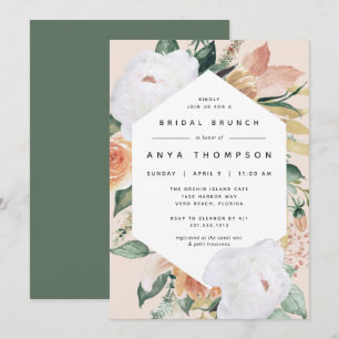 Boho Blooms   Modern Floral Vrijgezellenfeest Brun Kaart