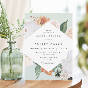 Boho Blooms   Modern Floral Vrijgezellenfeest Brun Kaart