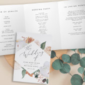Boho Blooms Modern Floral Wedding Ceremony Drieluik Programma