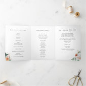 Boho Blooms Modern Floral Wedding Ceremony Drieluik Programma (Binnen)