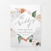 Boho Blooms Modern Floral Wedding Ceremony Drieluik Programma (Cover)