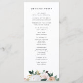 Boho Blooms Modern Floral Wedding Ceremony Programmakaart (Achterkant)