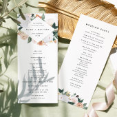 Boho Blooms Modern Floral Wedding Ceremony Programmakaart