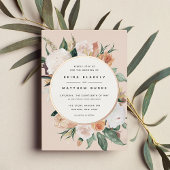 Boho Blooms Modern Floral Wedding Folie Uitnodiging