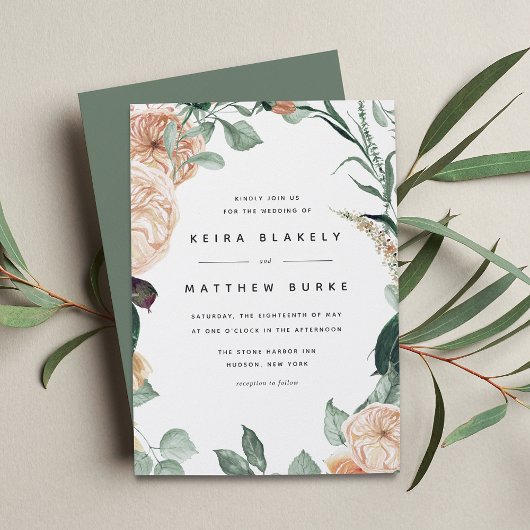 Boho Blooms | Modern Floral Wedding Kaart