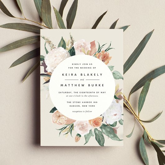 Boho Blooms | Modern Floral Wedding Kaart