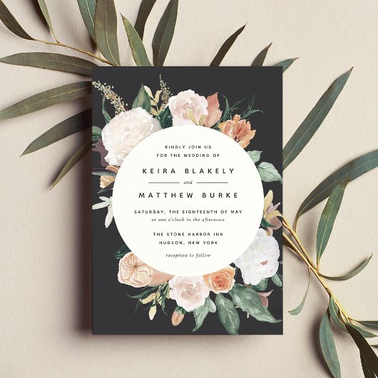 Boho Blooms | Modern Floral Wedding Kaart