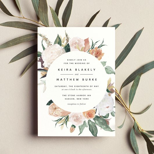 Boho Blooms | Modern Floral Wedding Kaart