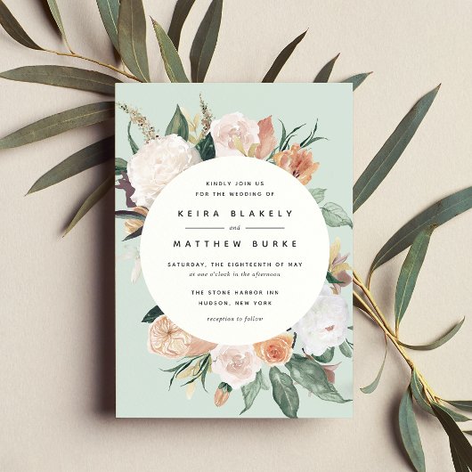 Boho Blooms | Modern Floral Wedding Kaart