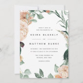 Boho Blooms | Modern Floral Wedding Kaart (Voorkant)