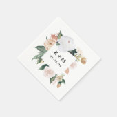 Boho Blooms Modern Floral Wedding Monogram Servet (Hoek)