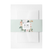 Boho Blooms Modern Floral Wedding Monogram Uitnodigingen Wikkel (Voorkant Voorbeeld)