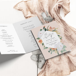 Boho Blooms Modern Floral Wedding Programma