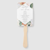 Boho Blooms Modern Floral Wedding Programme Handwaaier (Voorkant)