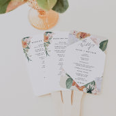 Boho Blooms Modern Floral Wedding Programme Handwaaier